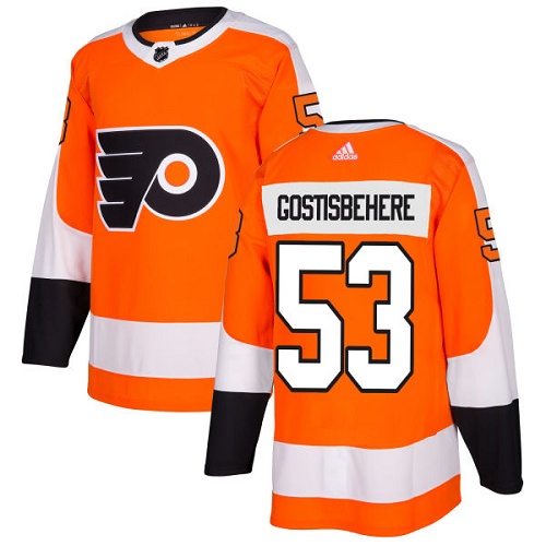 Adidas Flyers #53 Shayne Gostisbehere Orange Home Authentic Stitched Youth NHL Jersey - Click Image to Close